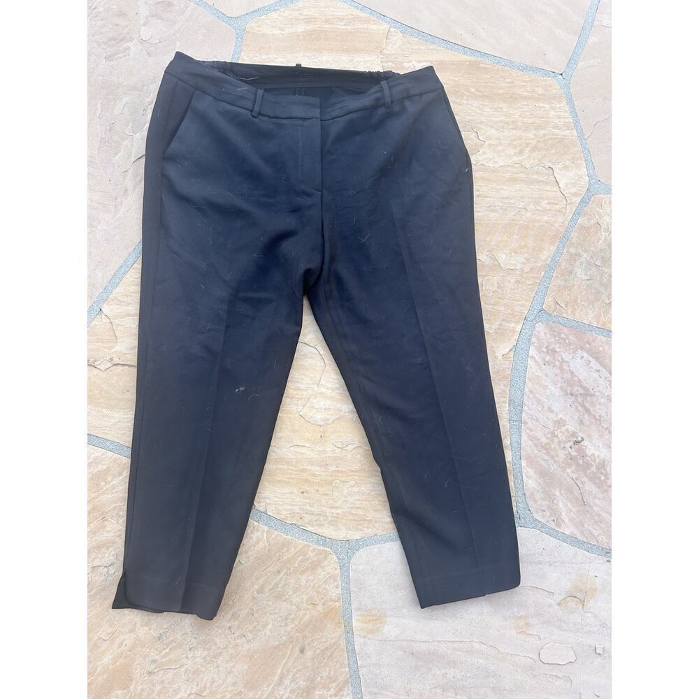 Talbots Straight Leg High Waisted Black Ankle Pants Hampshire Womens 20 W CB